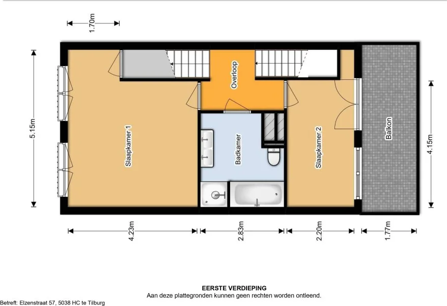 Foto van de Appartement gelegen aan de Elzenstraat in Tilburg