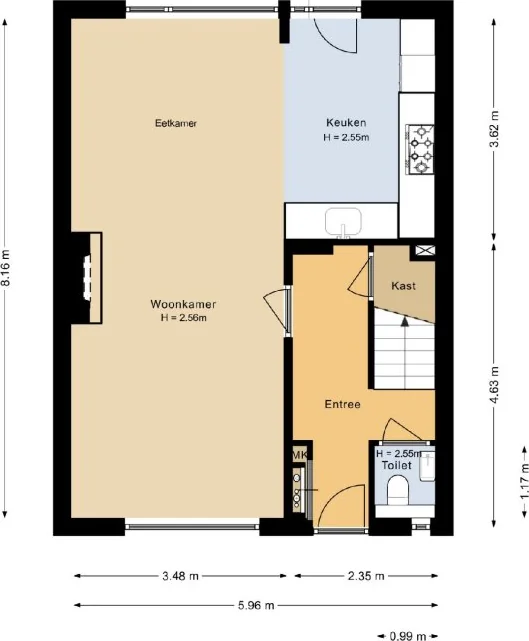 Foto van de Appartement gelegen aan de Brabantstraat in Prinsenbeek