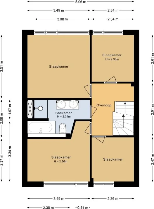 Foto van de Appartement gelegen aan de Brabantstraat in Prinsenbeek