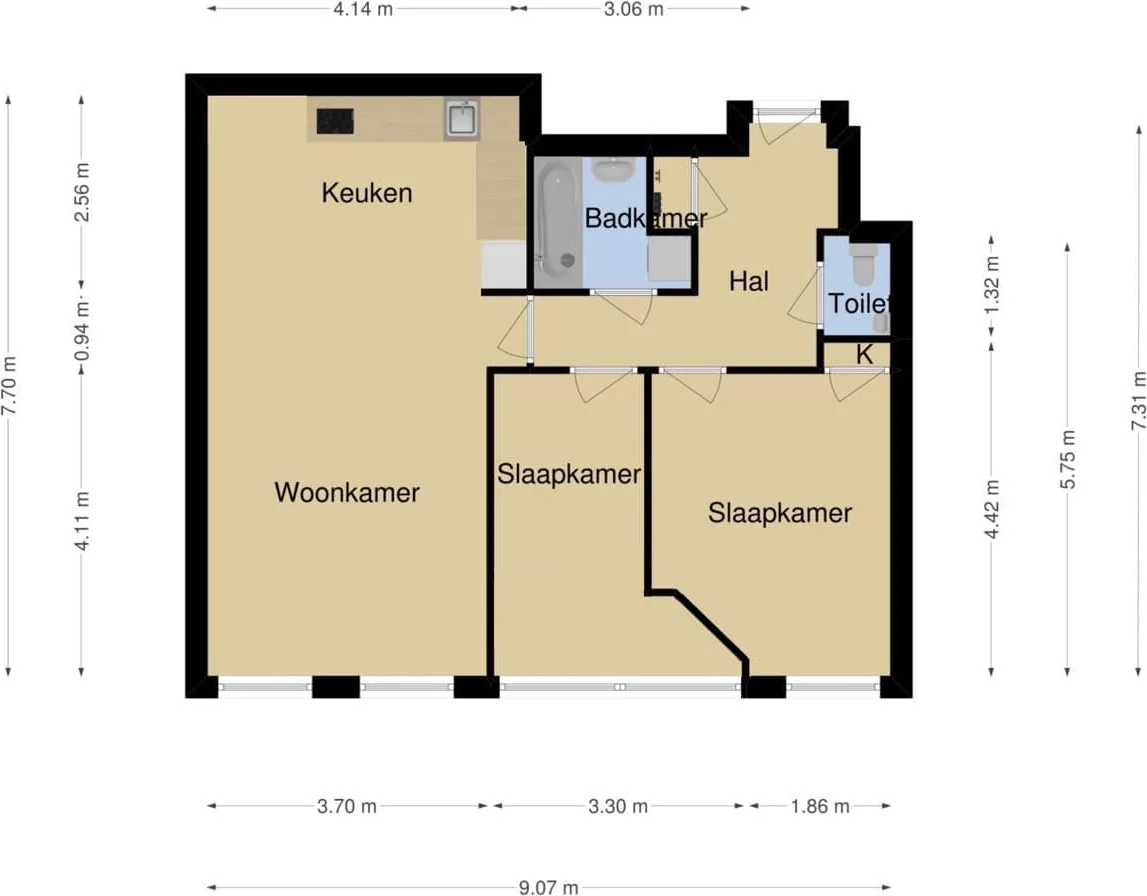 Foto van de Appartement gelegen aan de Pompenburg in Rotterdam
