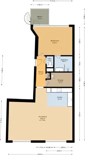 Foto van de Appartement gelegen aan de Akerkhof in Groningen