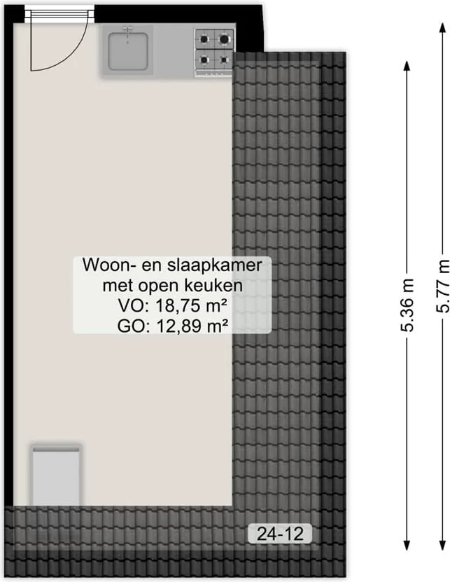 Foto van de Kamer gelegen aan de Westersingel in Groningen