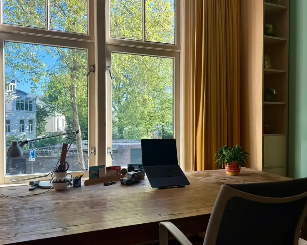 geblurde versie van de foto als achtergrond