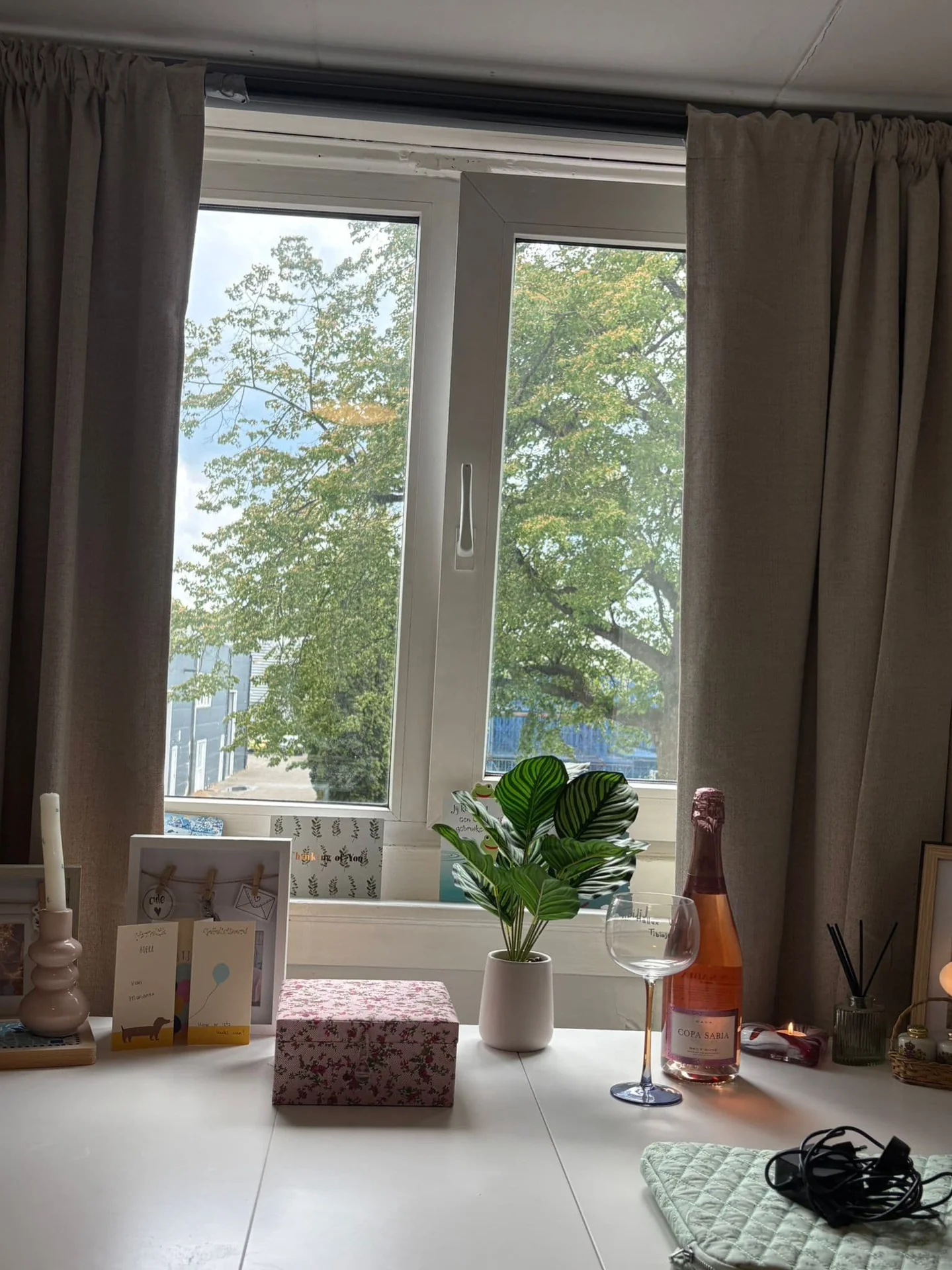 geblurde versie van de foto als achtergrond