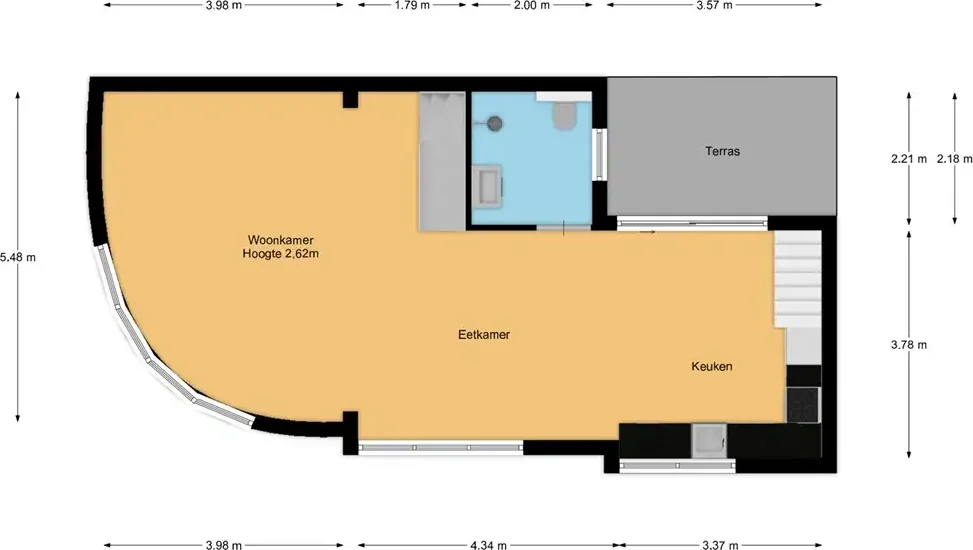 Foto van de Appartement gelegen aan de Zuiderweg in Hilversum