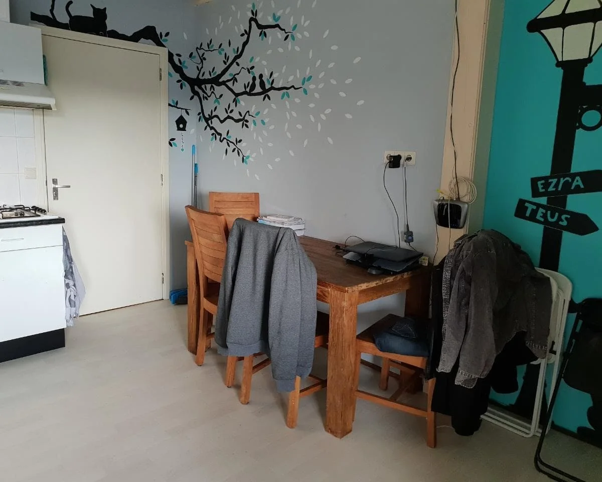 geblurde versie van de foto als achtergrond