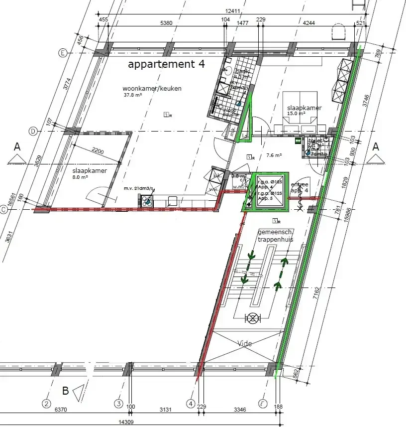 Foto van de Appartement gelegen aan de Doezastraat in Leiden