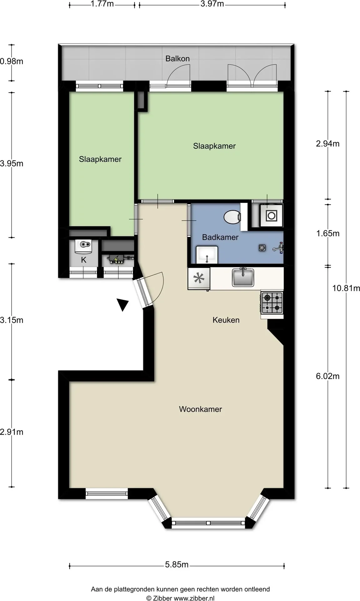 Foto van de Appartement gelegen aan de Gibraltarstraat in Amsterdam