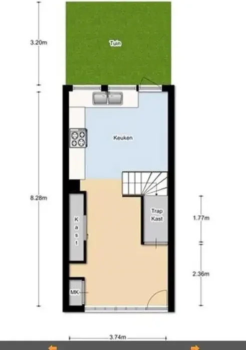 Foto van de Appartement gelegen aan de Tweede Bloemdwarsstraat in Amsterdam