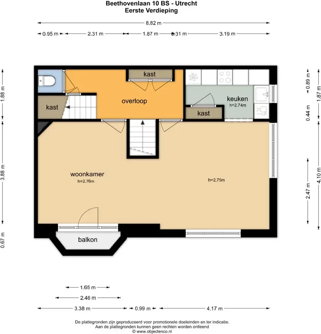 Foto van de Appartement gelegen aan de Beethovenlaan in Utrecht