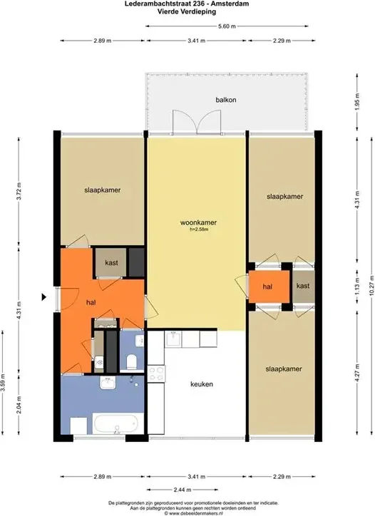 Foto van de Appartement gelegen aan de Lederambachtstraat in Amsterdam