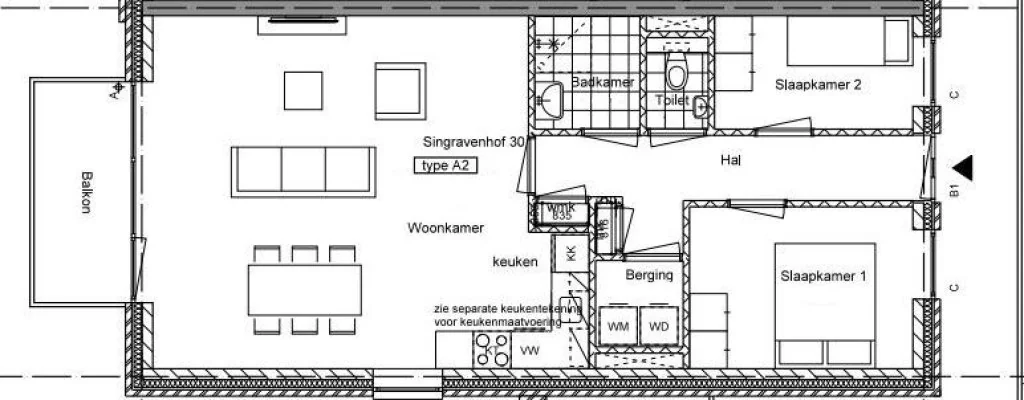 Foto van de Appartement gelegen aan de Singravenhof in Arnhem