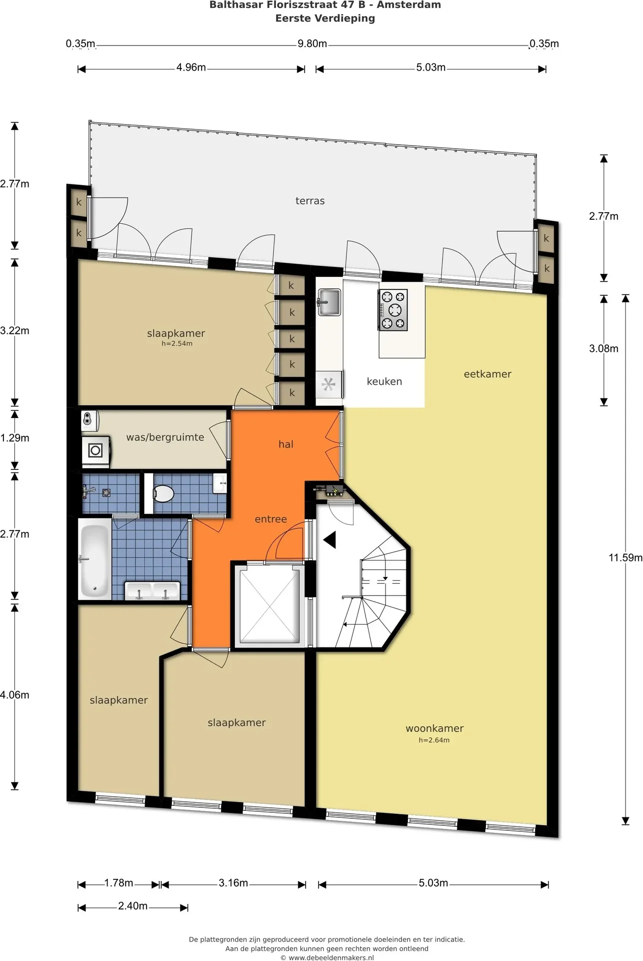 Foto van de Appartement gelegen aan de Balthasar Floriszstraat in Amsterdam