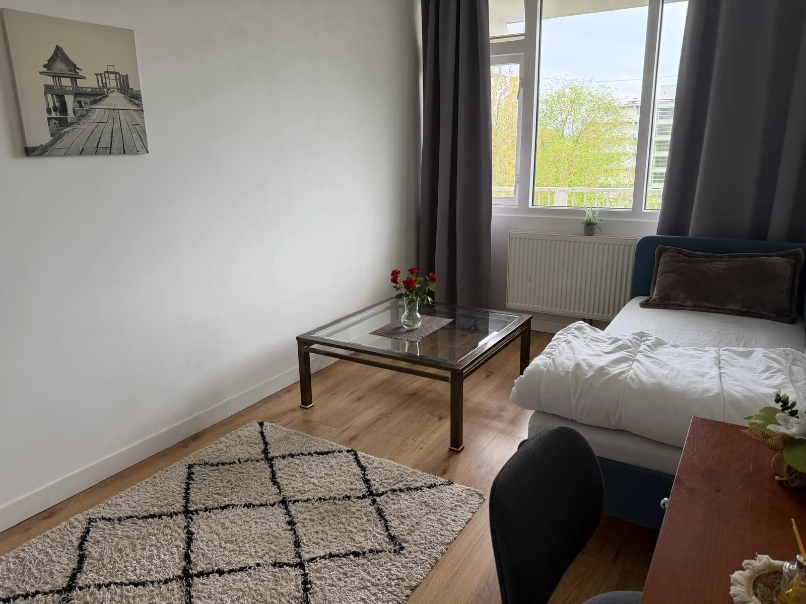 geblurde versie van de foto als achtergrond