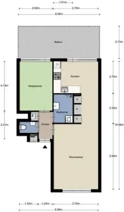Foto van de Appartement gelegen aan de Camperstraat in Amsterdam