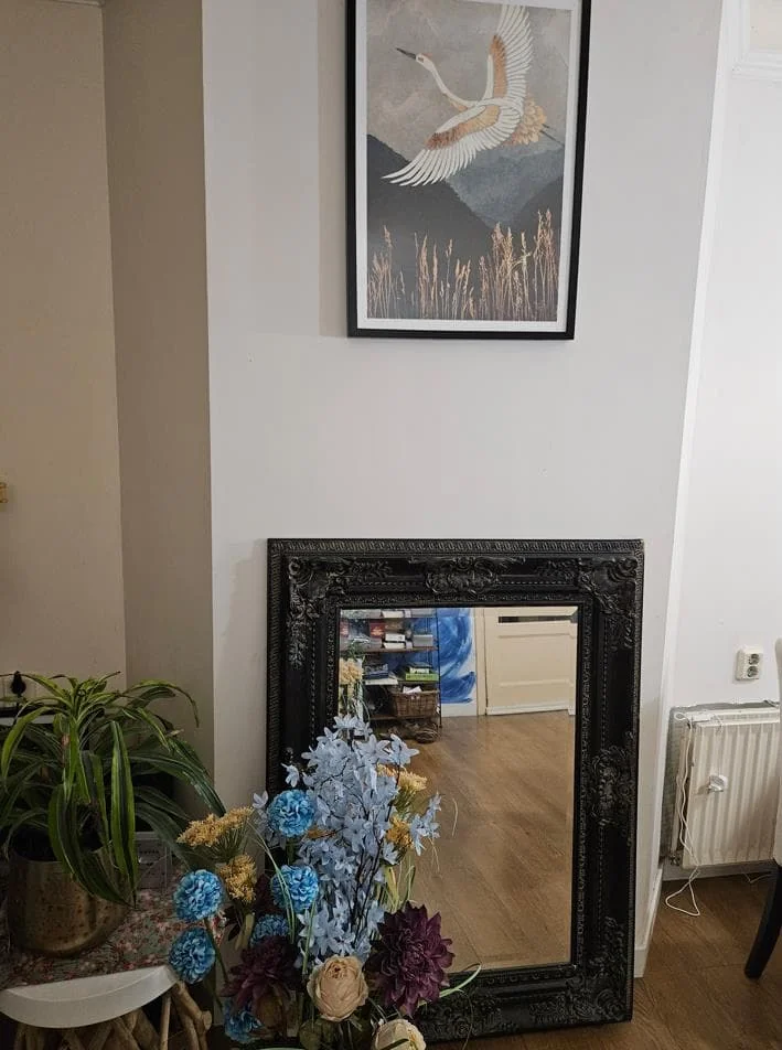 geblurde versie van de foto als achtergrond