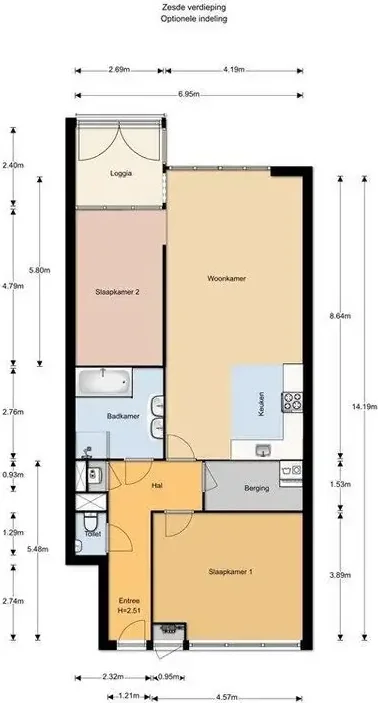 Foto van de Appartement gelegen aan de Omval in Amsterdam
