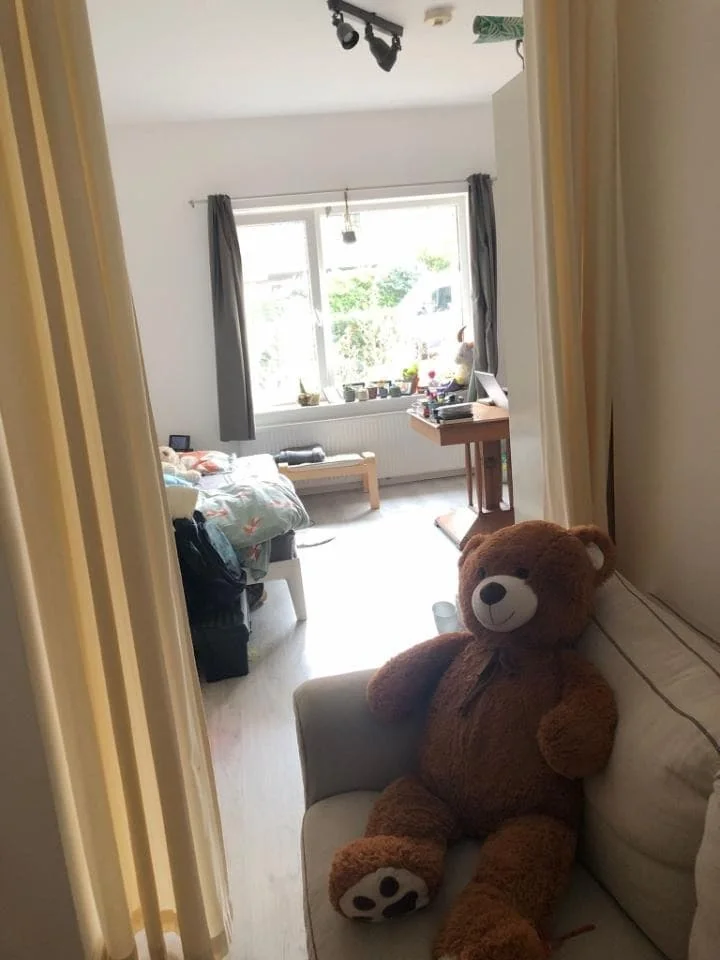geblurde versie van de foto als achtergrond