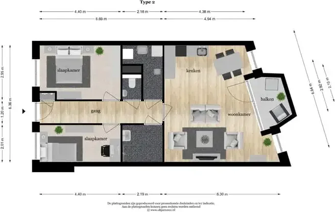 Foto van de Appartement gelegen aan de De Kwinkelier in Bilthoven