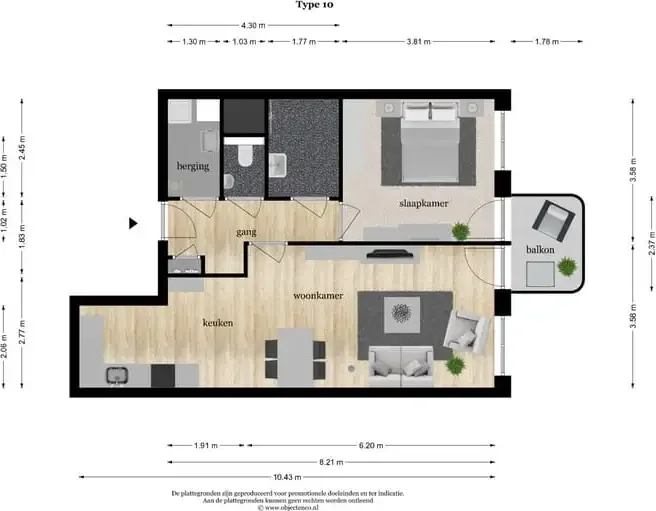 Foto van de Appartement gelegen aan de De Kwinkelier in Bilthoven
