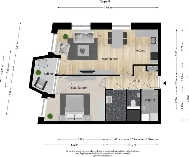 Foto van de Appartement gelegen aan de De Kwinkelier in Bilthoven
