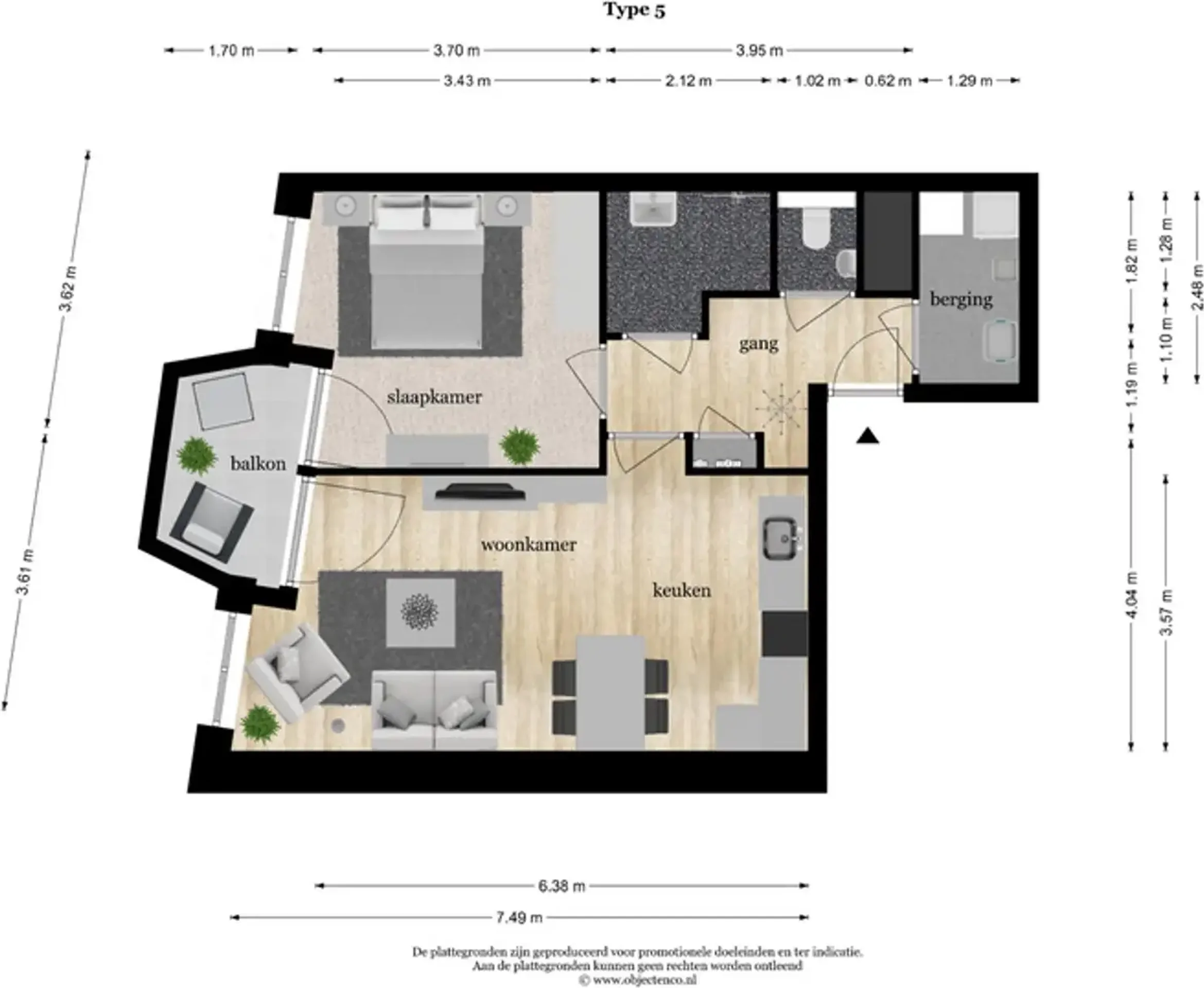 Foto van de Appartement gelegen aan de De Kwinkelier in Bilthoven
