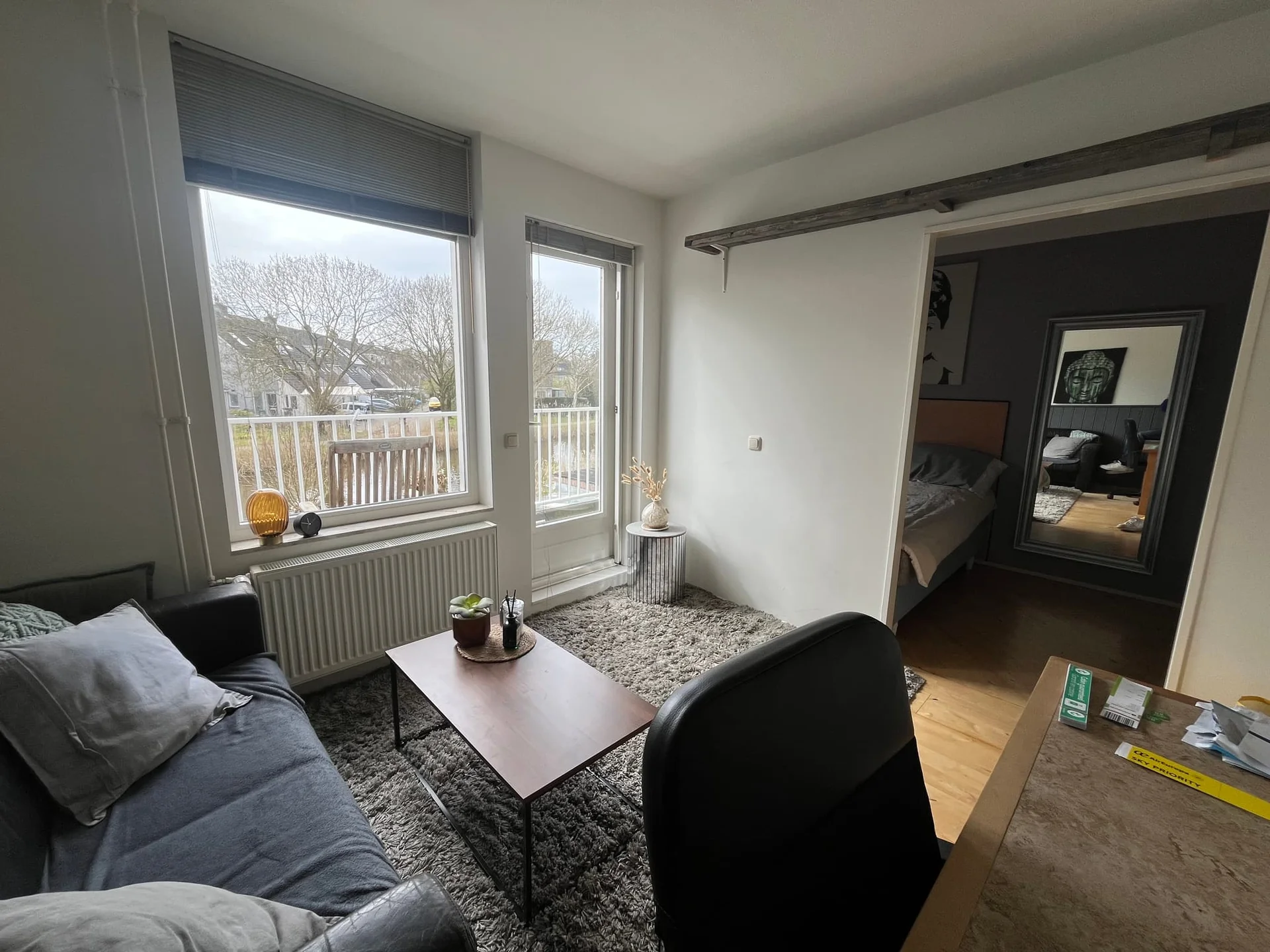 geblurde versie van de foto als achtergrond