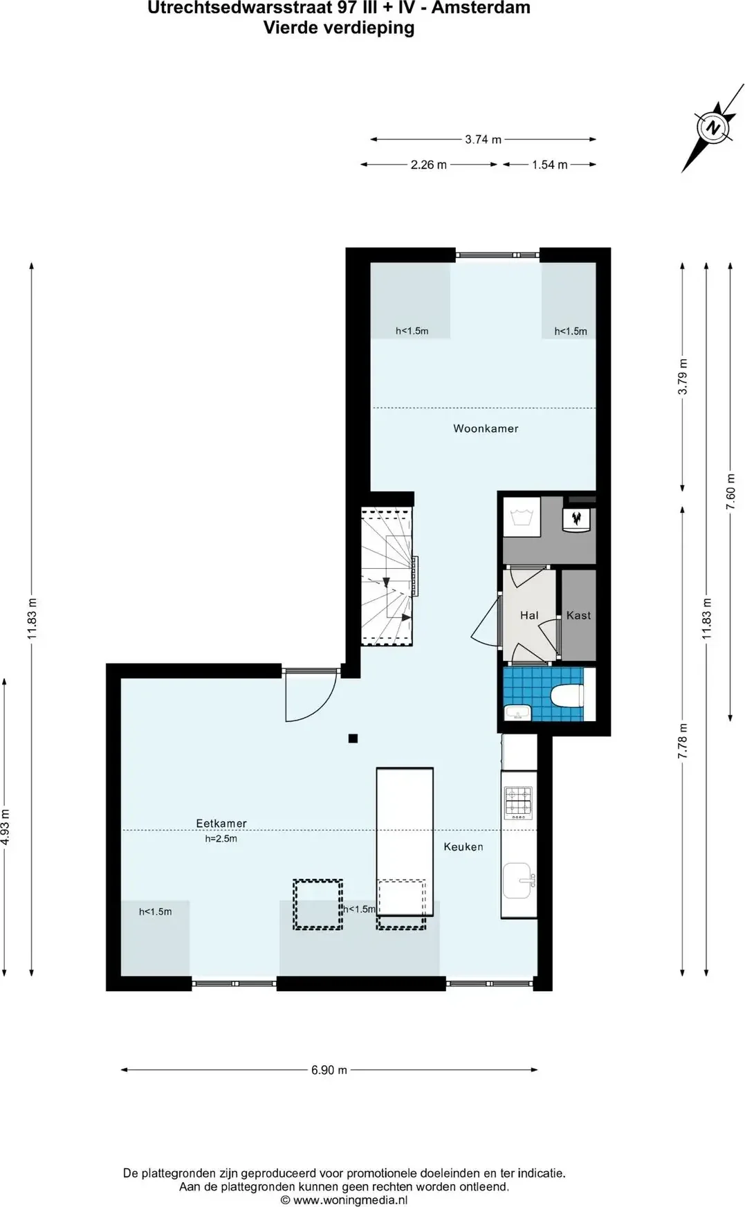 Foto van de Appartement gelegen aan de Utrechtsedwarsstraat in Amsterdam