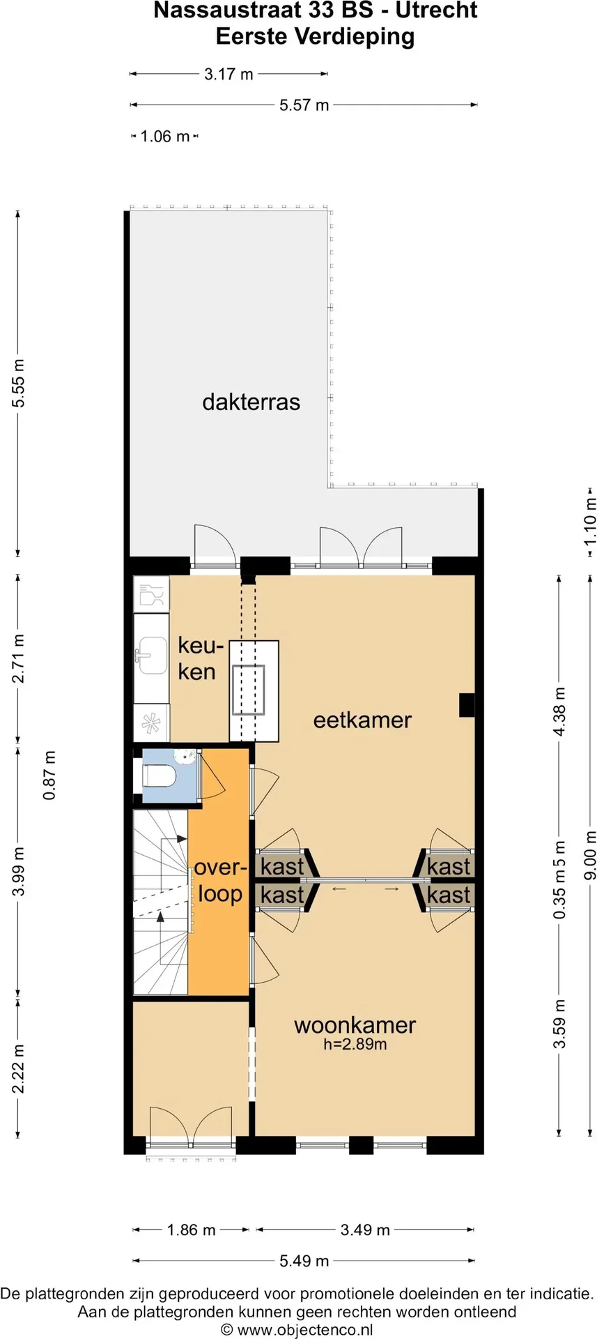 Foto van de Appartement gelegen aan de Nassaustraat in Utrecht