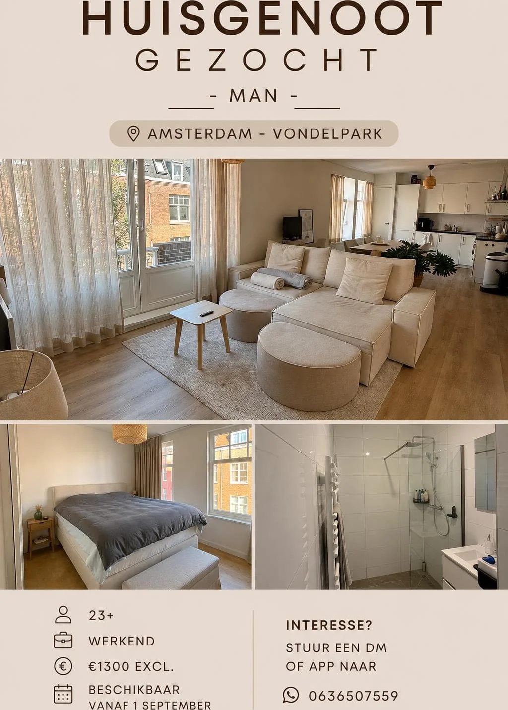 Foto van de Kamer gelegen aan de Zocherstraat in Amsterdam