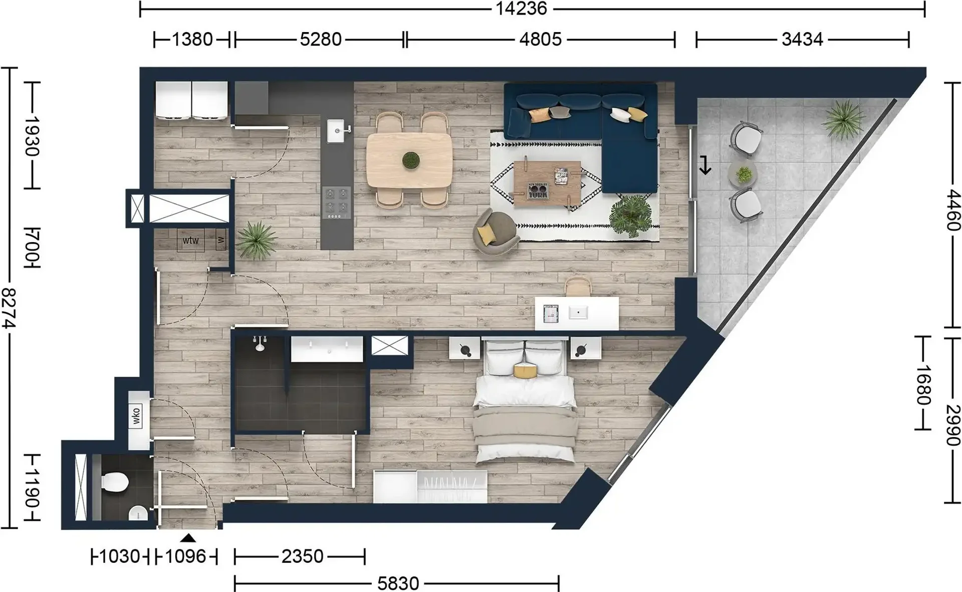 Foto van de Appartement gelegen aan de Pampuskade in Rotterdam