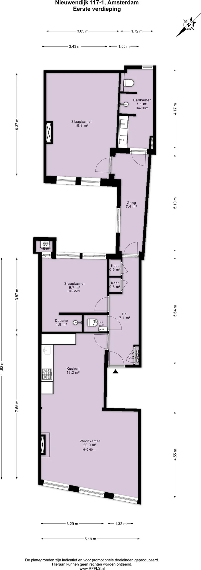 Foto van de Appartement gelegen aan de Nieuwendijk in Amsterdam