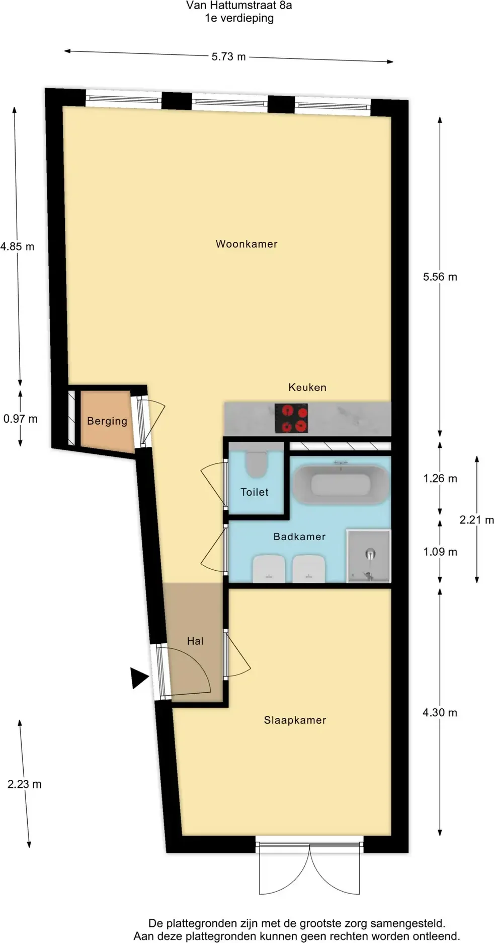 Foto van de Appartement gelegen aan de Van Hattumstraat in Zwolle