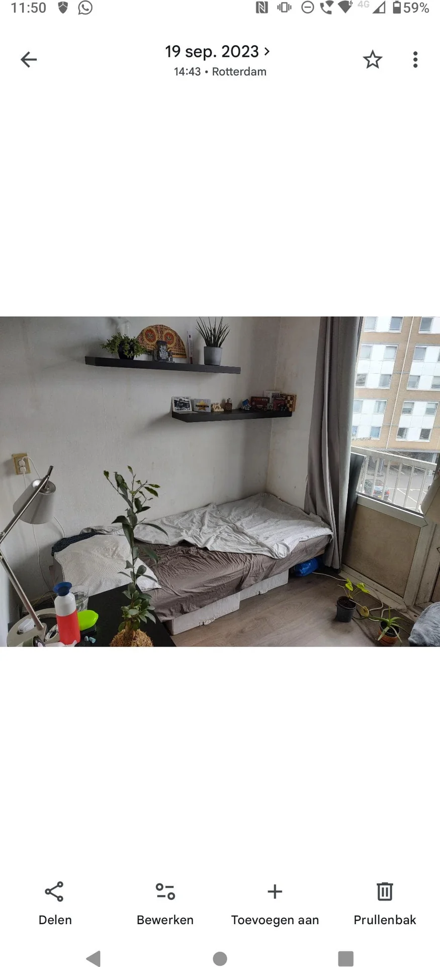 Foto van de Kamer gelegen aan de Admiraal de Ruyterweg in Rotterdam