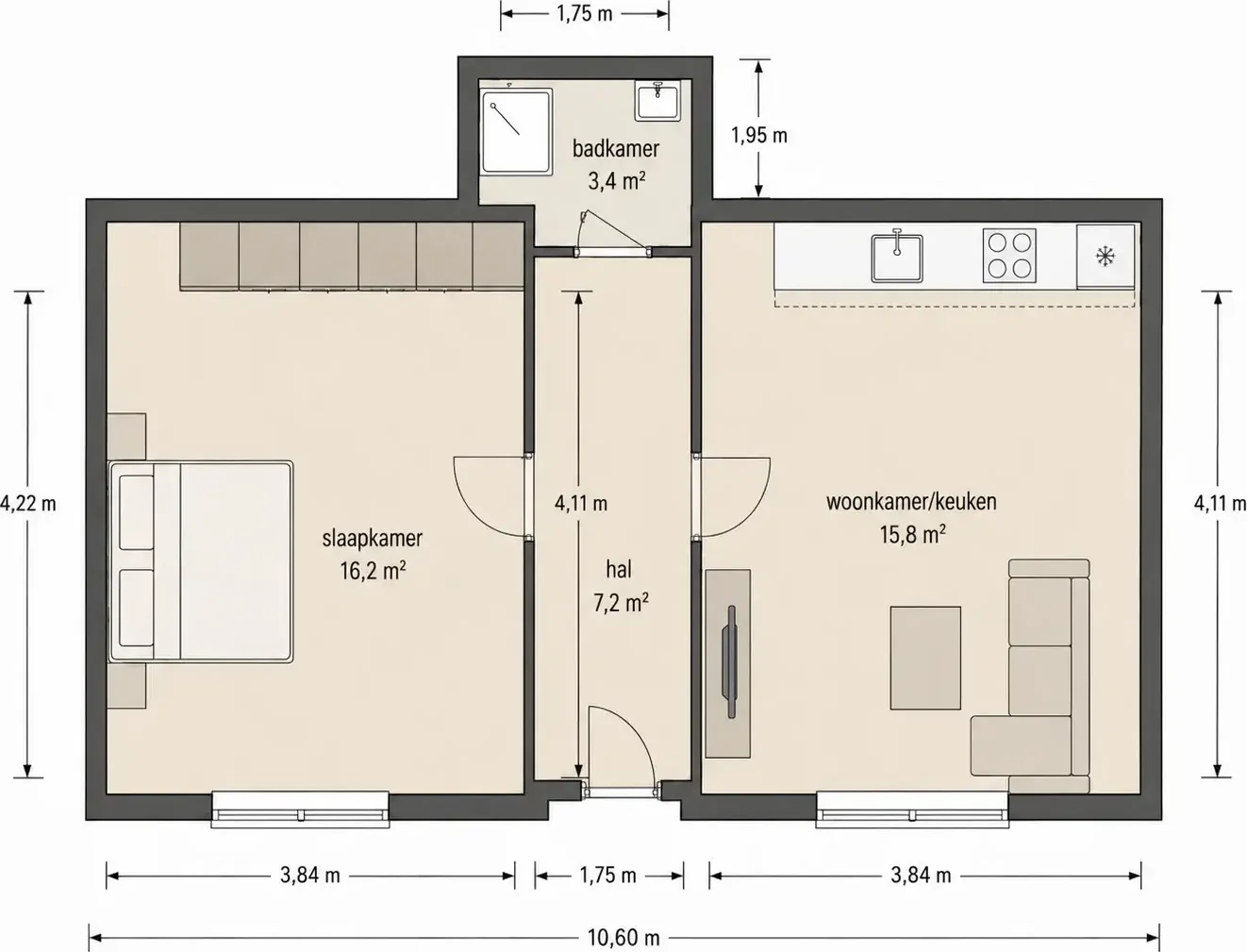 Foto van de Appartement gelegen aan de Berg in Nuenen