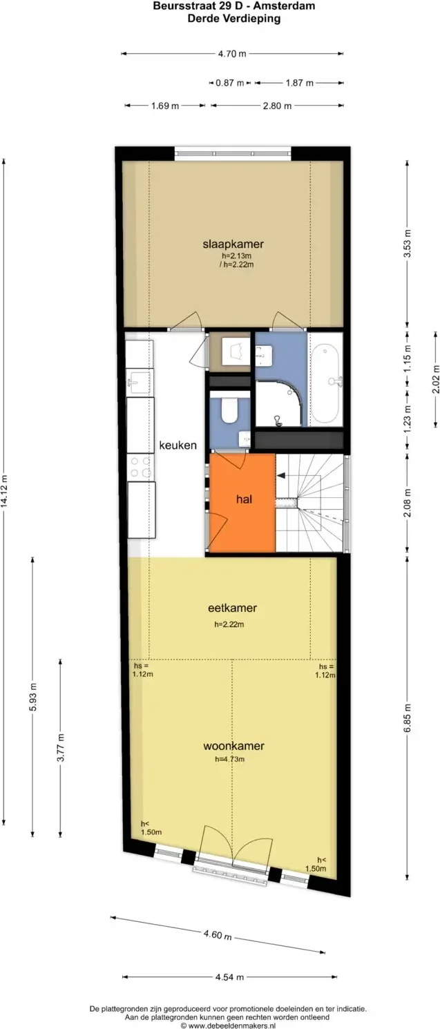 Foto van de Appartement gelegen aan de Beursstraat in Amsterdam