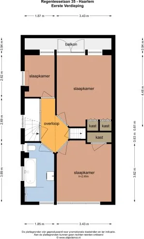 Foto van de Appartement gelegen aan de Regentesselaan in Haarlem