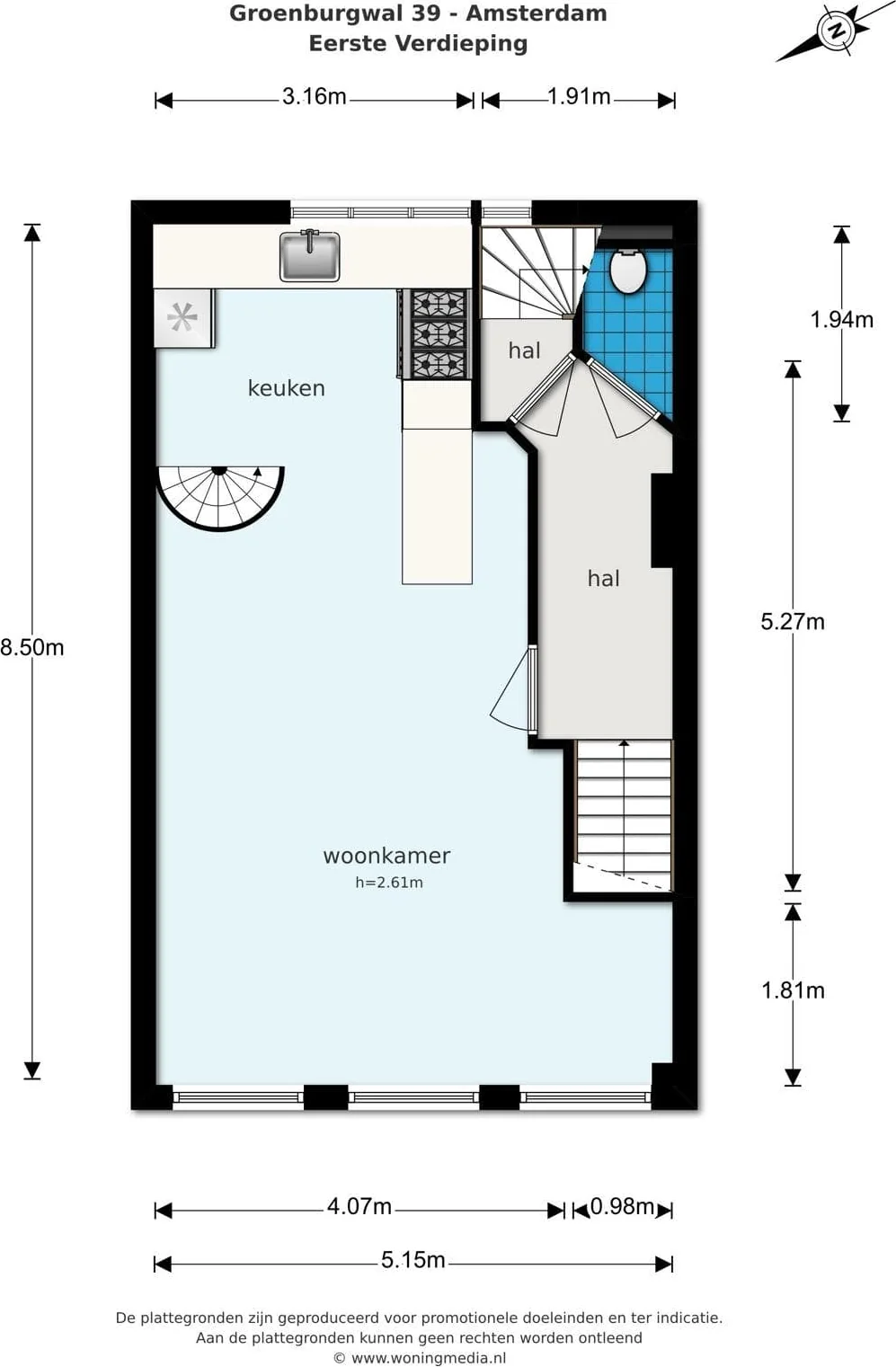 Foto van de Appartement gelegen aan de Groenburgwal in Amsterdam