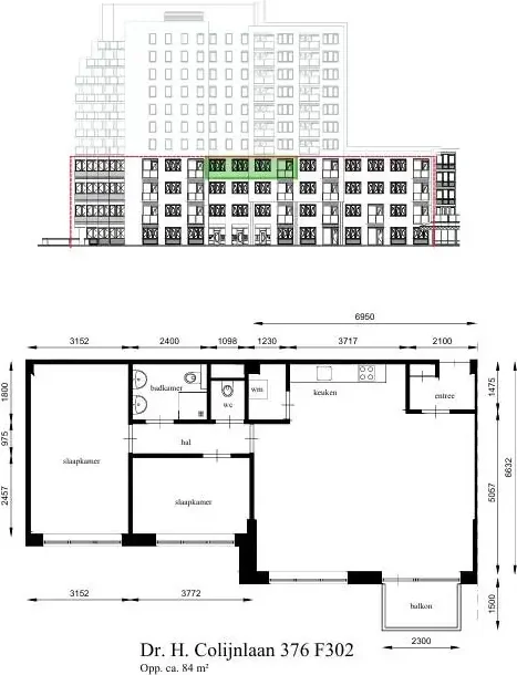 Foto van de Appartement gelegen aan de Dr H. Colijnlaan in Rijswijk
