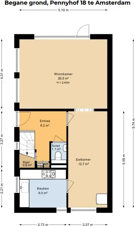 Foto van de Appartement gelegen aan de Pennyhof in Amsterdam
