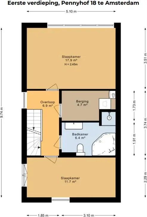 Foto van de Appartement gelegen aan de Pennyhof in Amsterdam