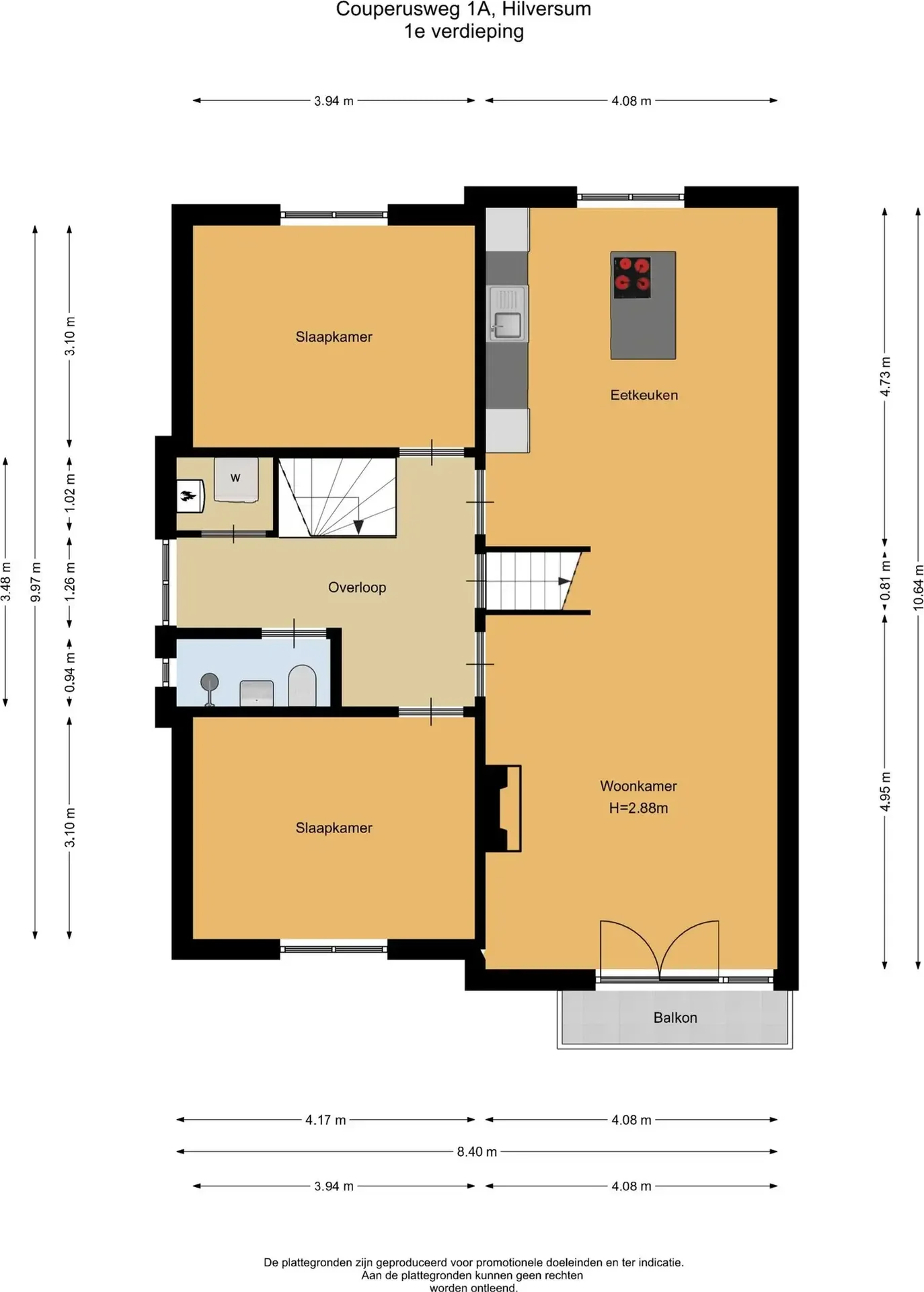Foto van de Appartement gelegen aan de Couperusweg in Hilversum