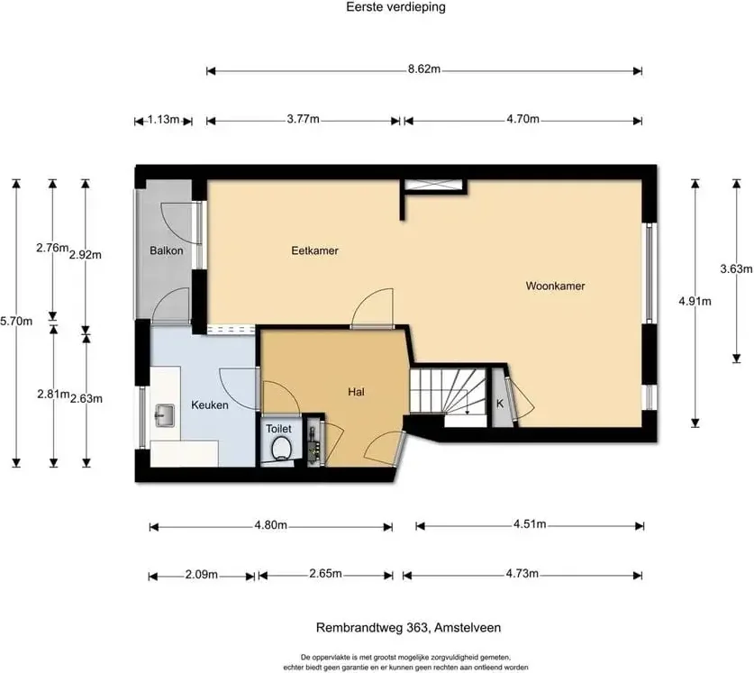 Foto van de Appartement gelegen aan de Rembrandtweg in Amstelveen