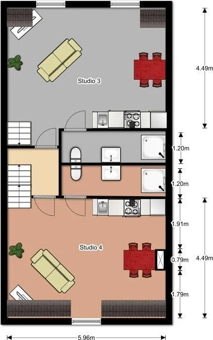 Foto van de Studio gelegen aan de Frans Halsstraat in Haarlem