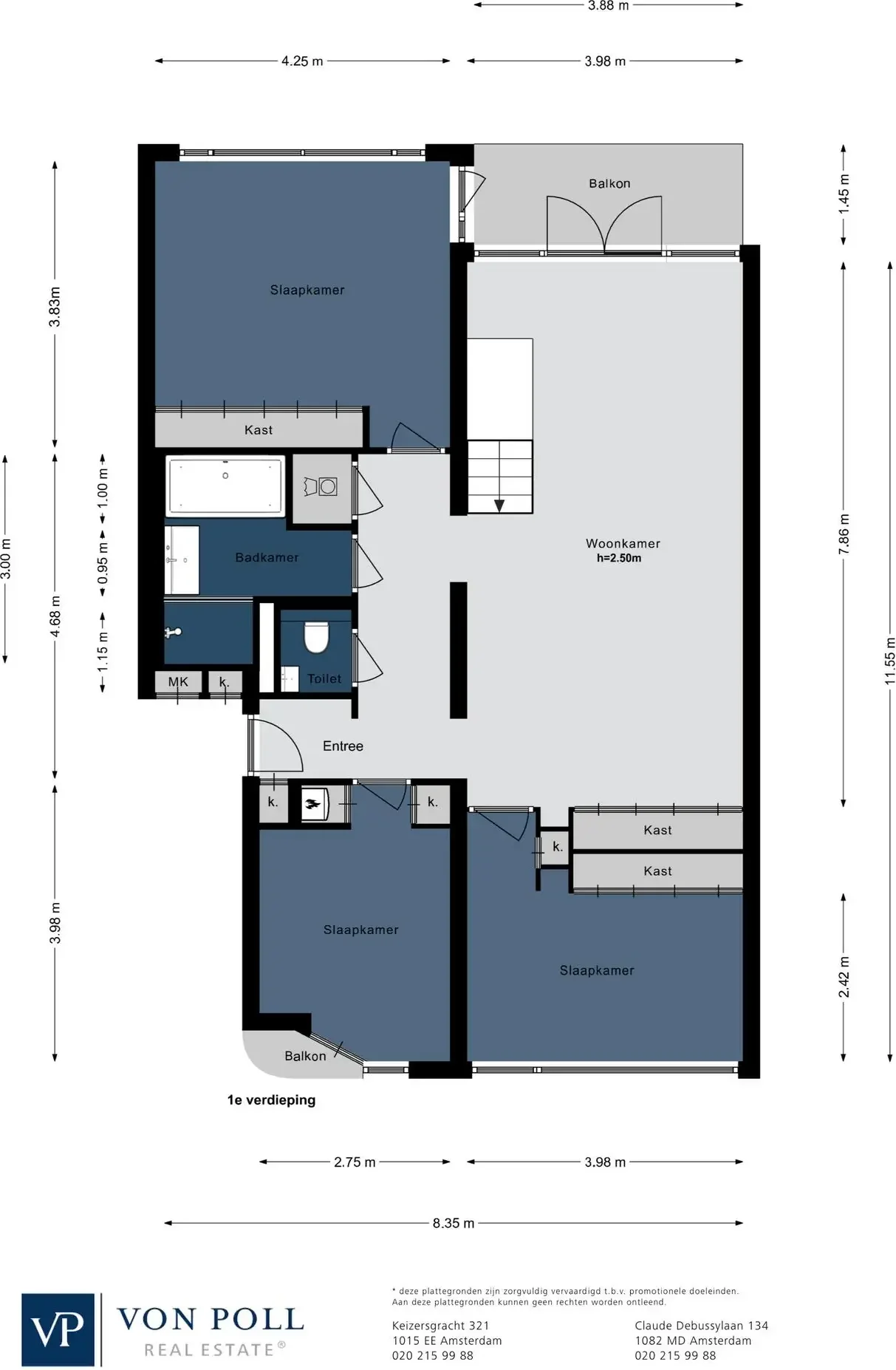 Foto van de Appartement gelegen aan de Lizzy Ansinghstraat in Amsterdam