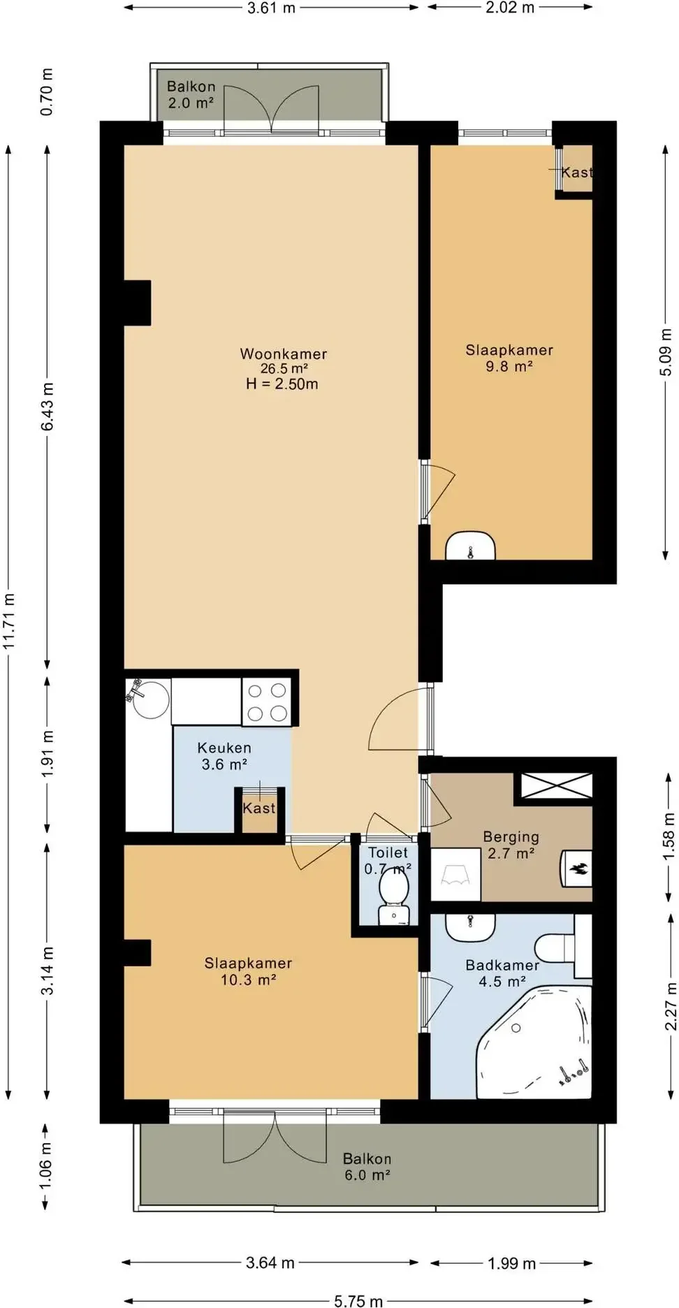 Foto van de Appartement gelegen aan de Sloterkade in Amsterdam