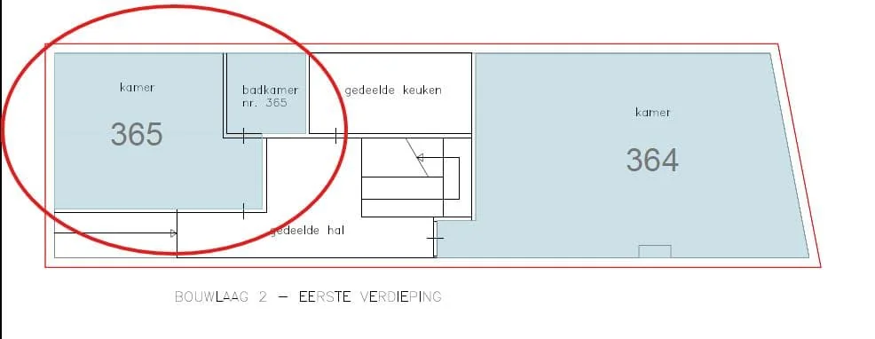 Foto van de Kamer gelegen aan de Bronckhorststraat in Noordwijk