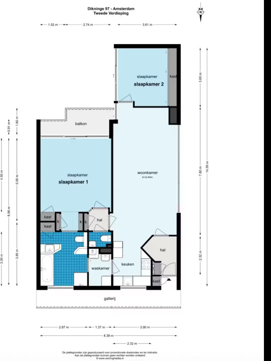 Foto van de Appartement gelegen aan de Dikninge in Amsterdam