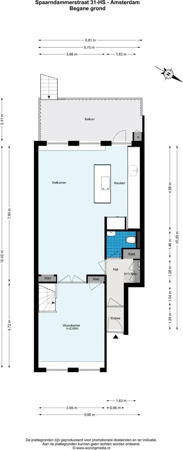 Foto van de Appartement gelegen aan de Spaarndammerstraat in Amsterdam