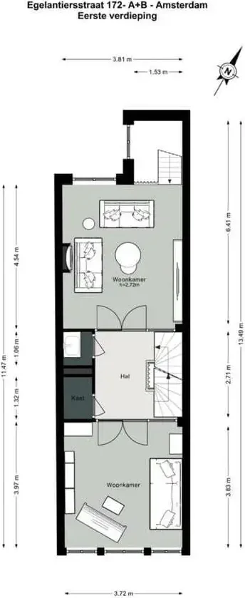 Foto van de Appartement gelegen aan de Egelantiersstraat in Amsterdam
